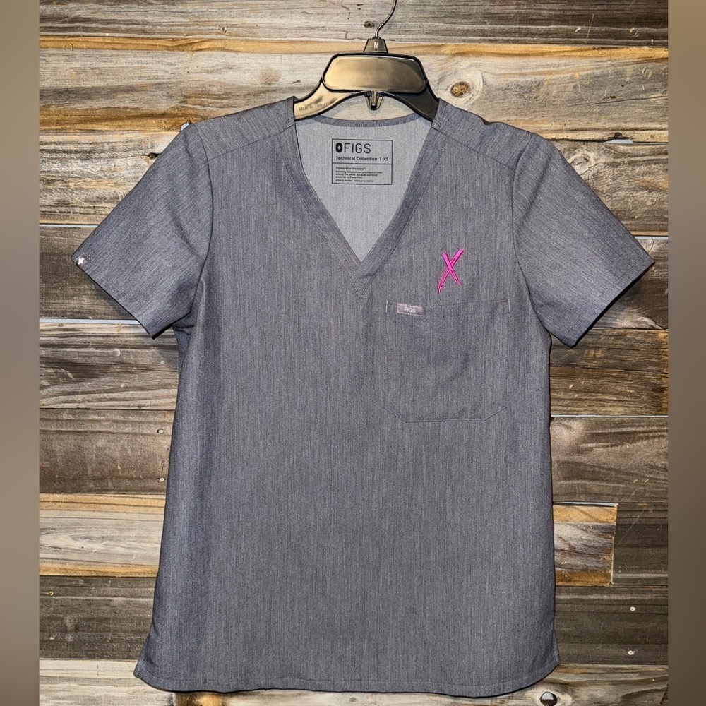 Figs Catarina One Pocket Scrub Top Bonsai Womens Size XSmall Short Sleeve V Neck